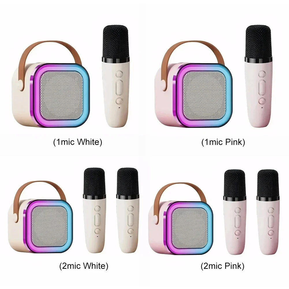 K12 Mini Portable Audio Integrated Microphone Home Singing Karaoke Family Wireless Bt Outdoor Portable Speaker With Mics