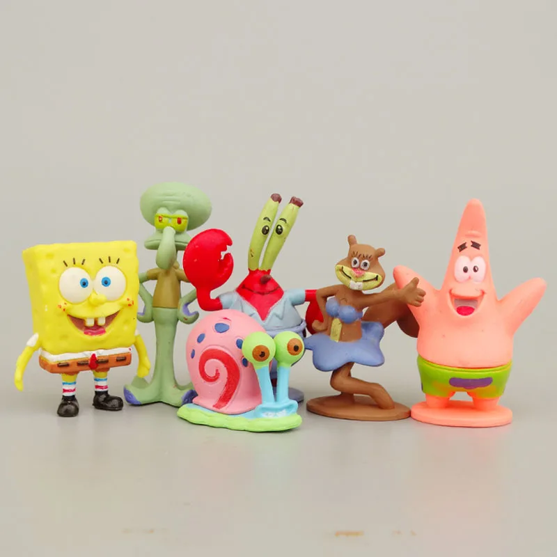 New Arrival Cartoon PVC Sponge Patrick Octopus Crab Action Figures Cute Cartoon 3D Home Decoration Action Figures For Kids Toys