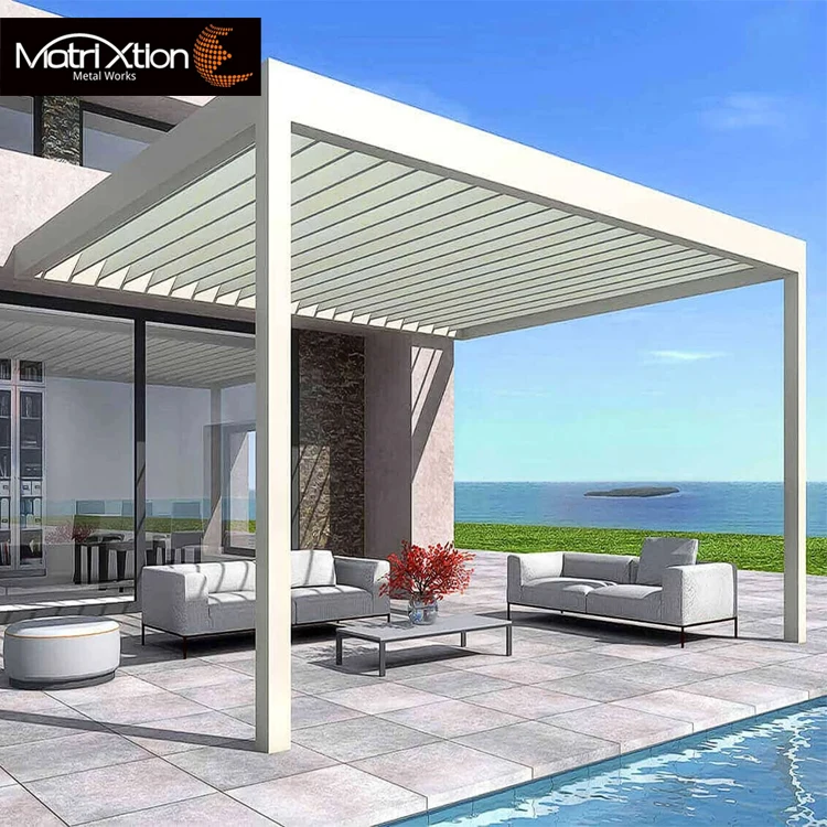 Modern Luxury Pergola Systems louvre gazebo aluminium bioclimatic pergolas