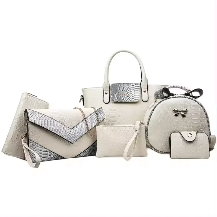 New Cool Bag Female Atmosphere Lady Bag Sling Shoulder Backpack Female 6 in 1 Bag Set