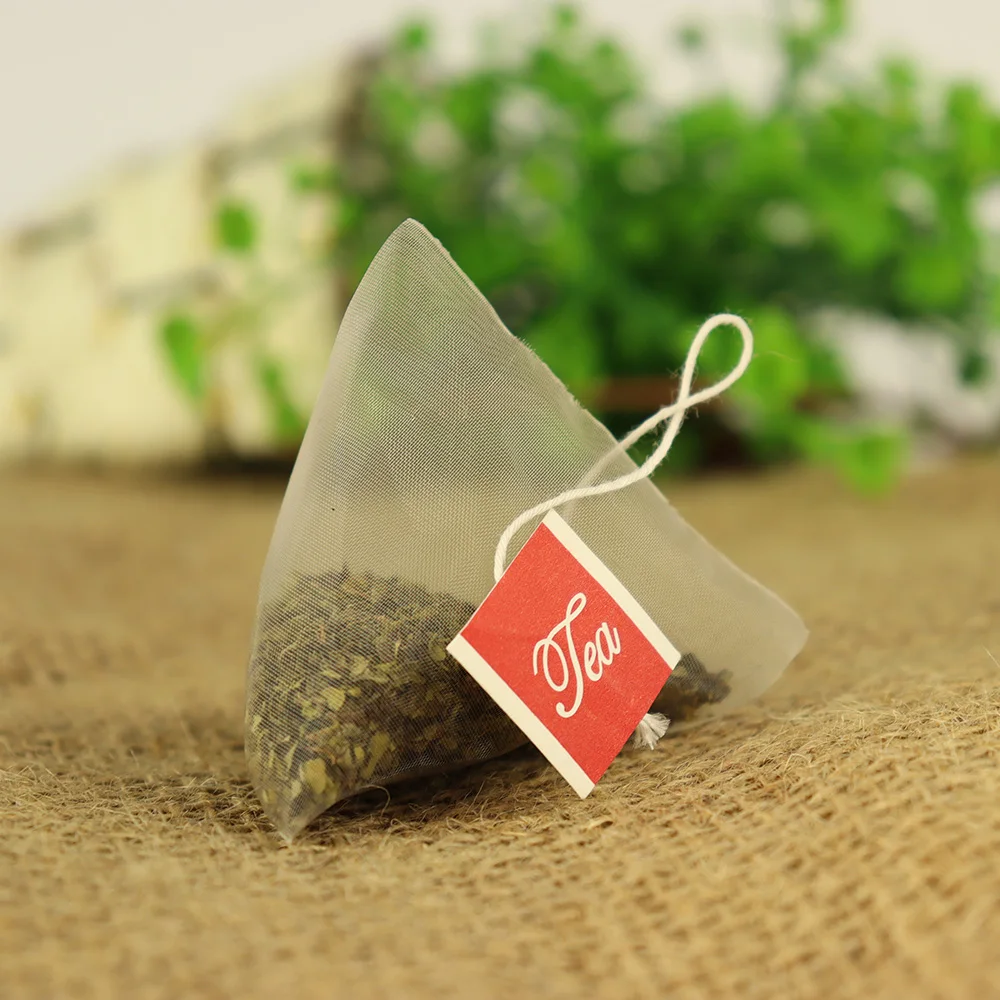 Factory Customized Tag PA nylon pyramid tea bags empty tea filter bag