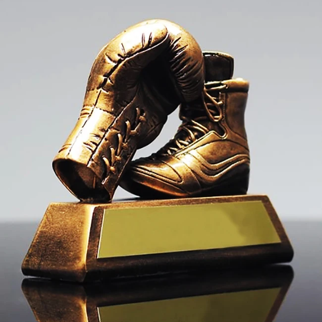 New resin boxing glove and shoe Custom Boxing Trophies