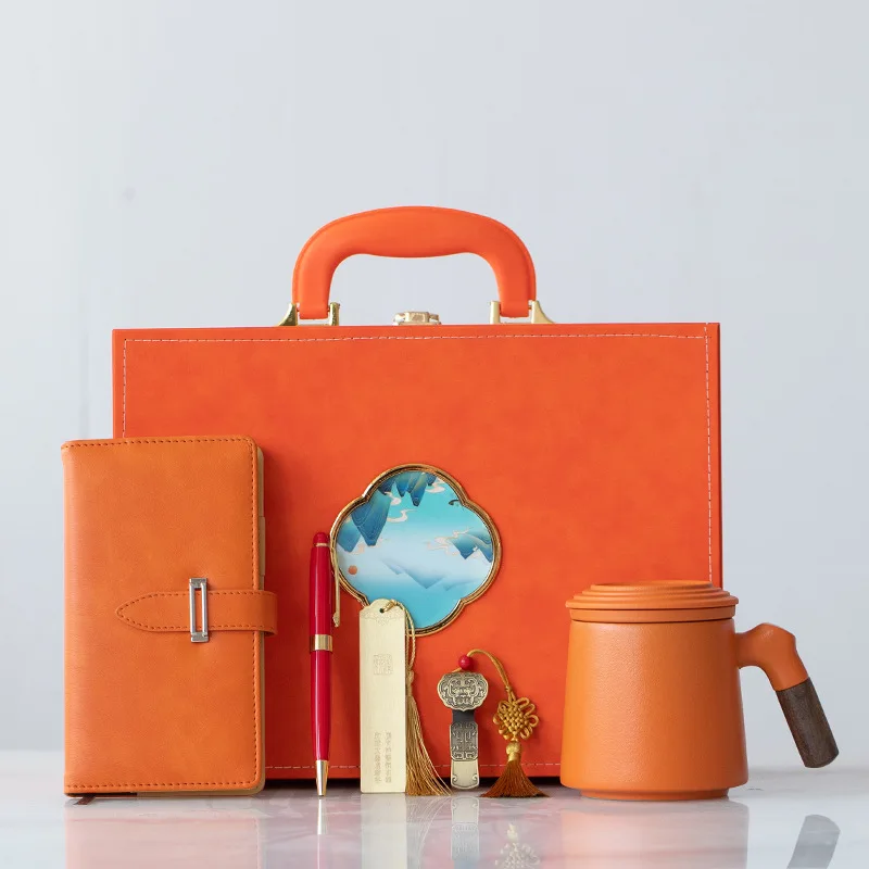 Ceramic mug notebook set anniversary corporate business gifts business corporate custom giveaways with logo 5 piece gifts sets