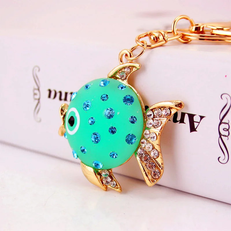 Creative Cute Diamond Small Turtle Car Keychain Handbags Accessories Turtle Key Chain