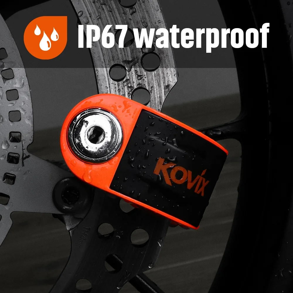 KOVIX Motorcycle Disc Brake Lock Motorcycle Anti-Theft Wheel Disc Brake Lock Waterproof Security Alarm Protection