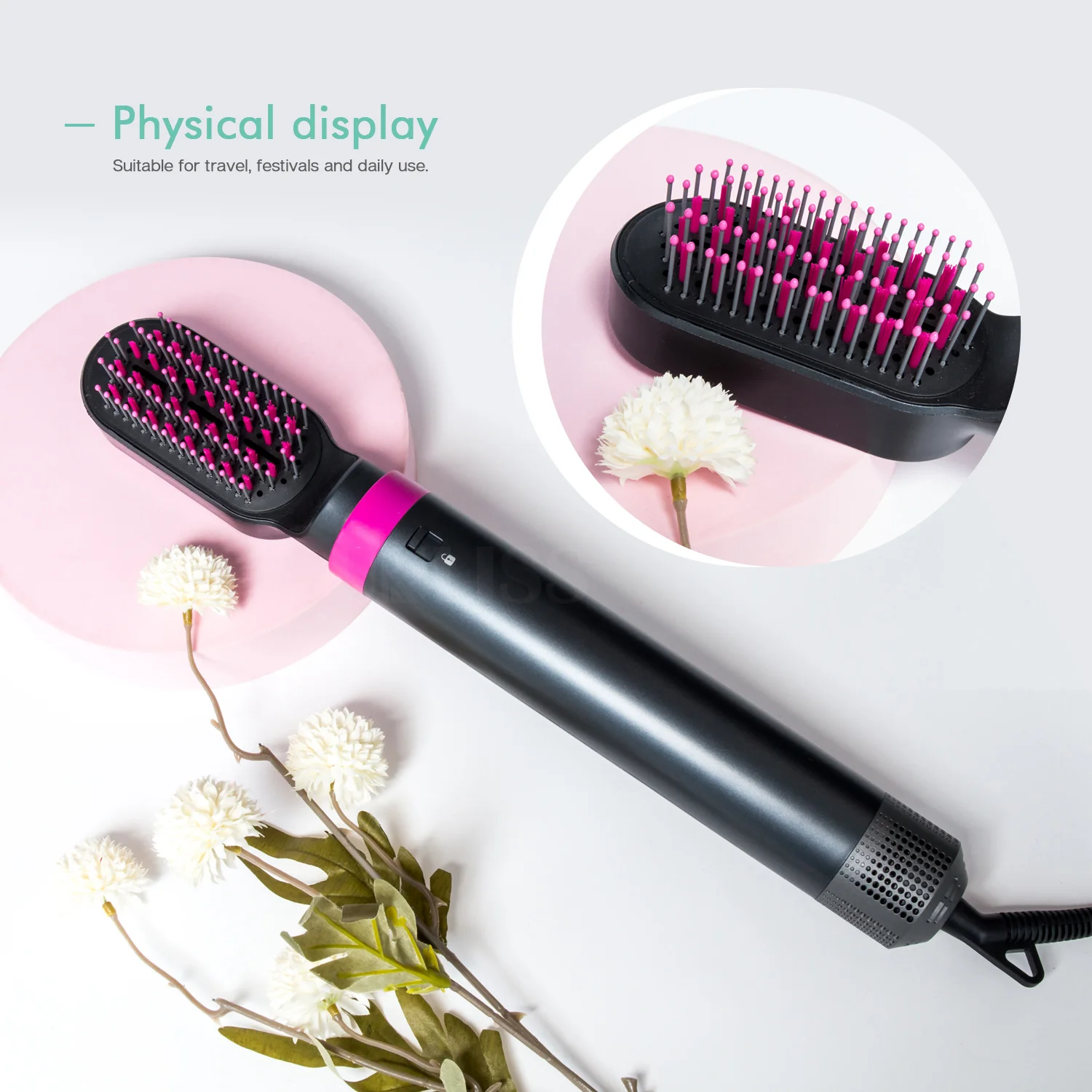 5 in 1 Styler Volume Shape Multi Functional Curling Straightening Comb Straightener Electric Iron Comb Hair Curler Set