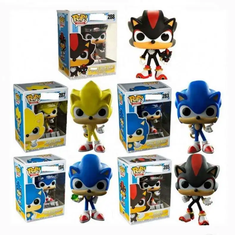 Aolan Funk Pop Cartoon Character Super-sonic Action Figure #283 Sonic With Ring Pvc Collection Model Toys