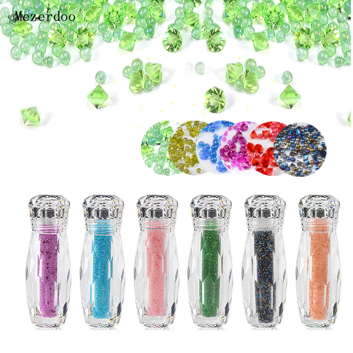 1 Bottle Mix Crystal Tiny Glass Caviar Beads Nail Art Decorations 3D Micro Elf Bead Glitter Rhinestones for Nails Beauty