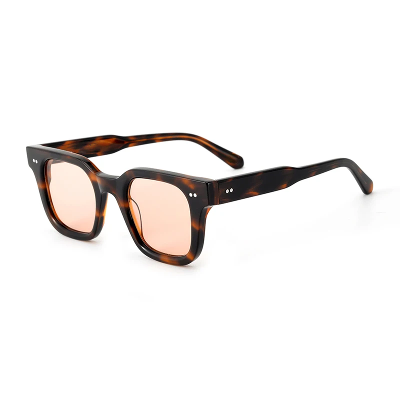 Newest fashion thick square frame Italian acetate sun glasses and high quality hand-crafted tortoiseshell acetate sunglasses