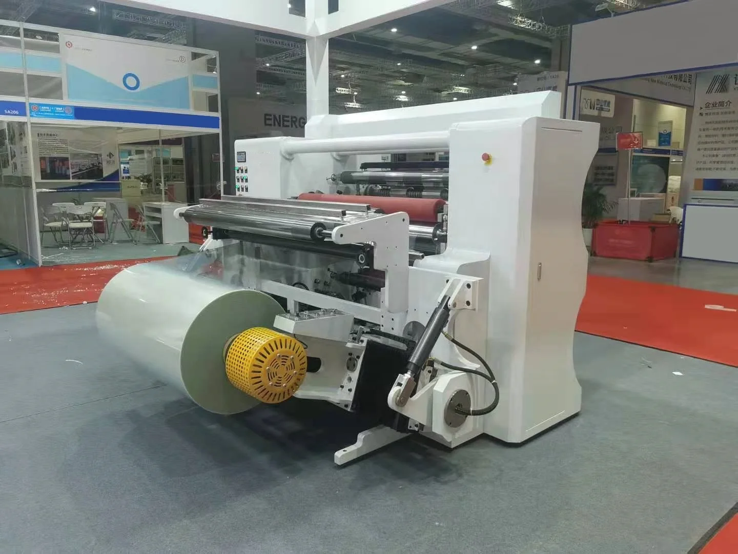 high speed paper PP PE OPP PVC plastic film cutting slitting rewinding machine