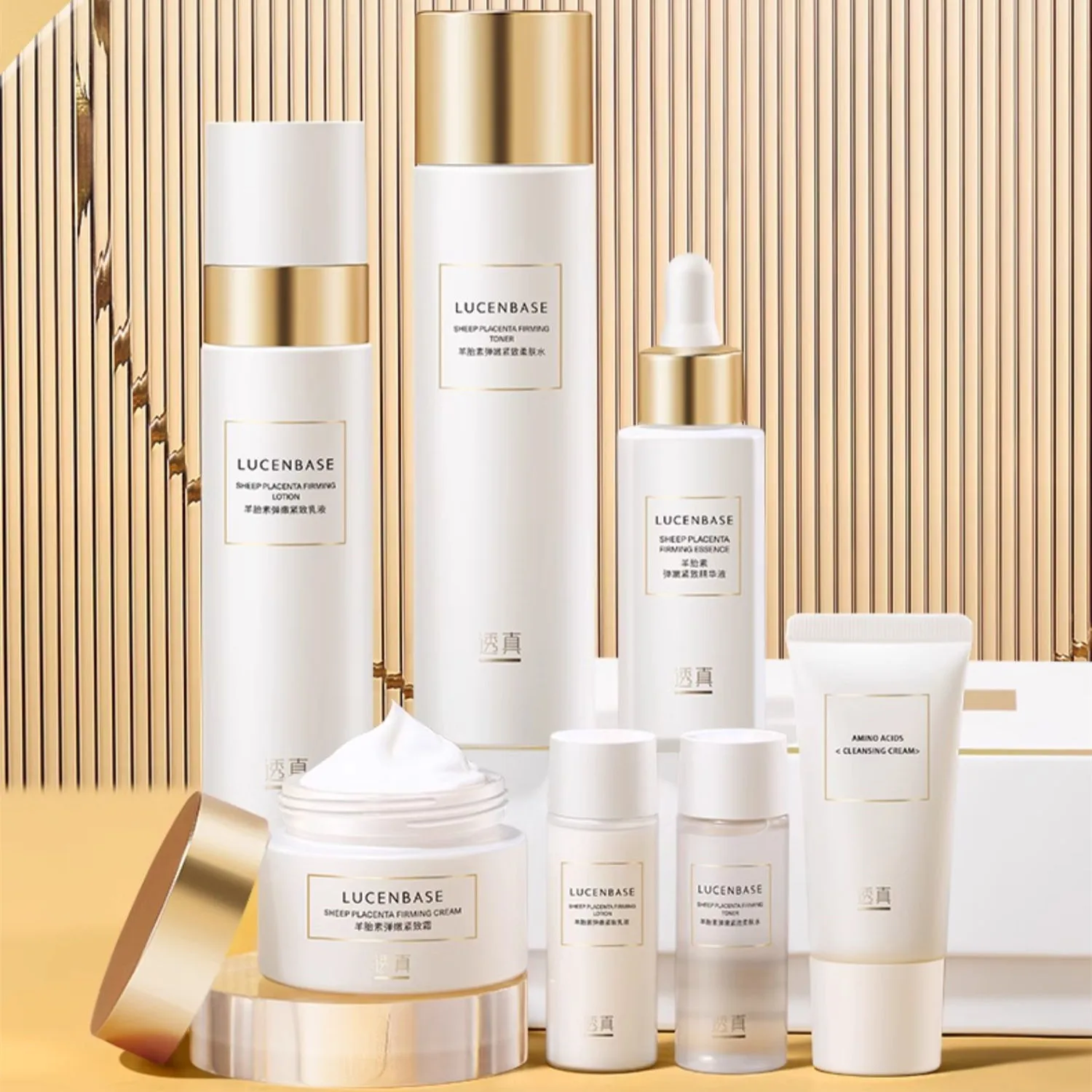 Private Label Korean Beauty Skincare Products Kit Sheep Placenta Anti-wrinkle Firming Serum Skin Care Set for Face