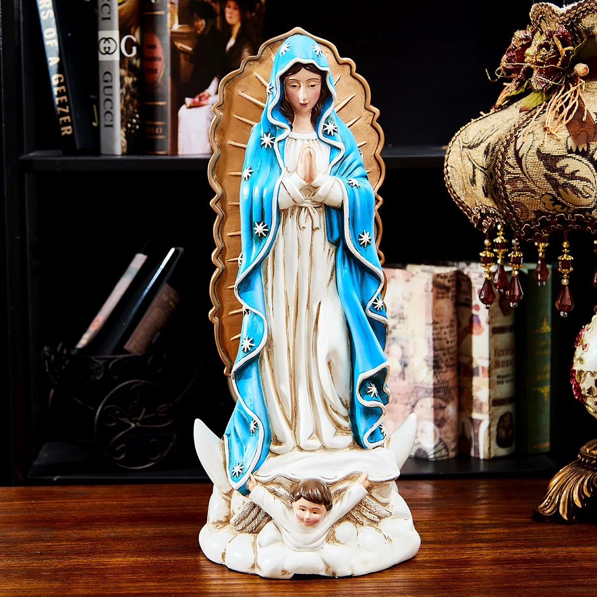 South American Mexican Madonna Golden Guadalupe Church Indoor and Outdoor Tree Crafts Ornament Home Decoration