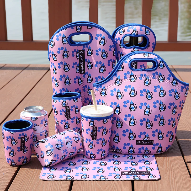 Custom Logo Durable Neoprene Fabric Drinks Milk Tea Coffee Cup Holder Cooler Sleeve Desk