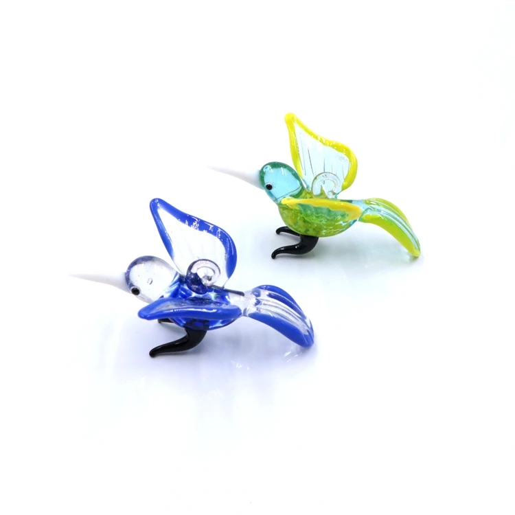 Hanging Murano Glass Animal Handicraft Art Sculpture Hummingbird Figurine Ornaments