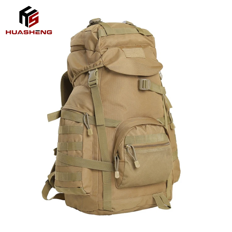 Binding Mount System Molle 60l Shoulder Strap Padding Outdoor Hiking Backpack with Patch - Rain Cover