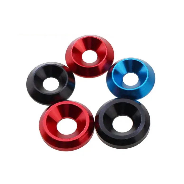 Hardware fasteners washers supplier colorful anodized aluminum countersunk washer M24 M3 M4 M5 M6