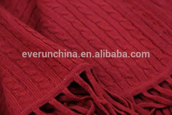50DA68 100% wool cashmere thick oversized cable knit luxury knit sofa throw blanket