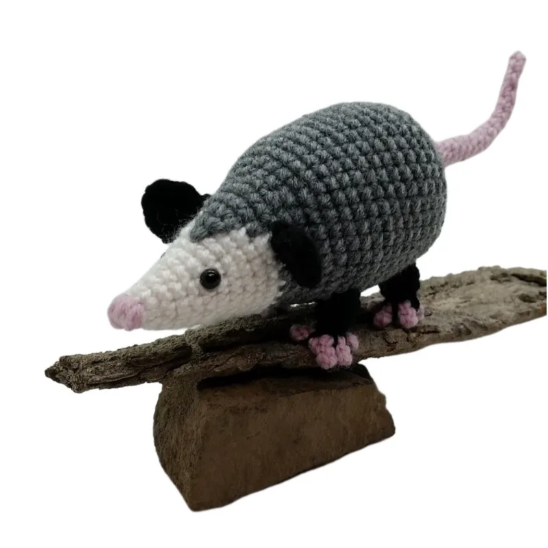 Ручная вязка мини-игрушки мягкие животные амигуруми вязание крючком ручной работы Opossum
