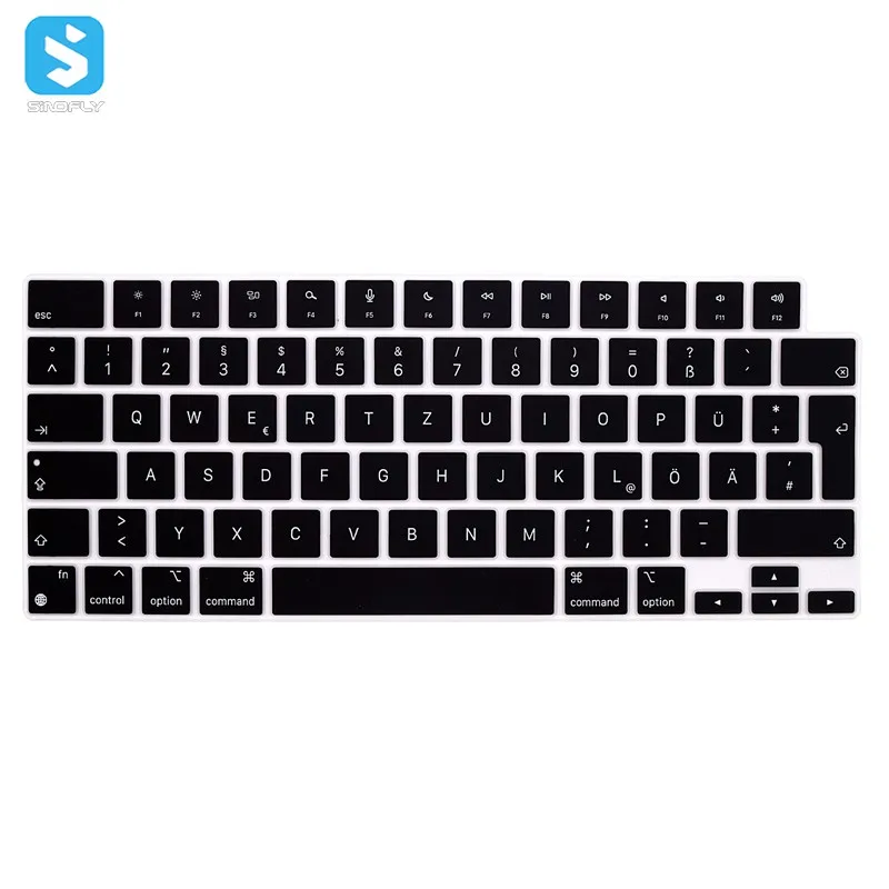 ЕС стандартный универсальный силиконовый чехол для Macbook Pro 16 A2485 Pro 14 2021 A2442 Обложка клавиатуры для ноутбука, немецкий, русский