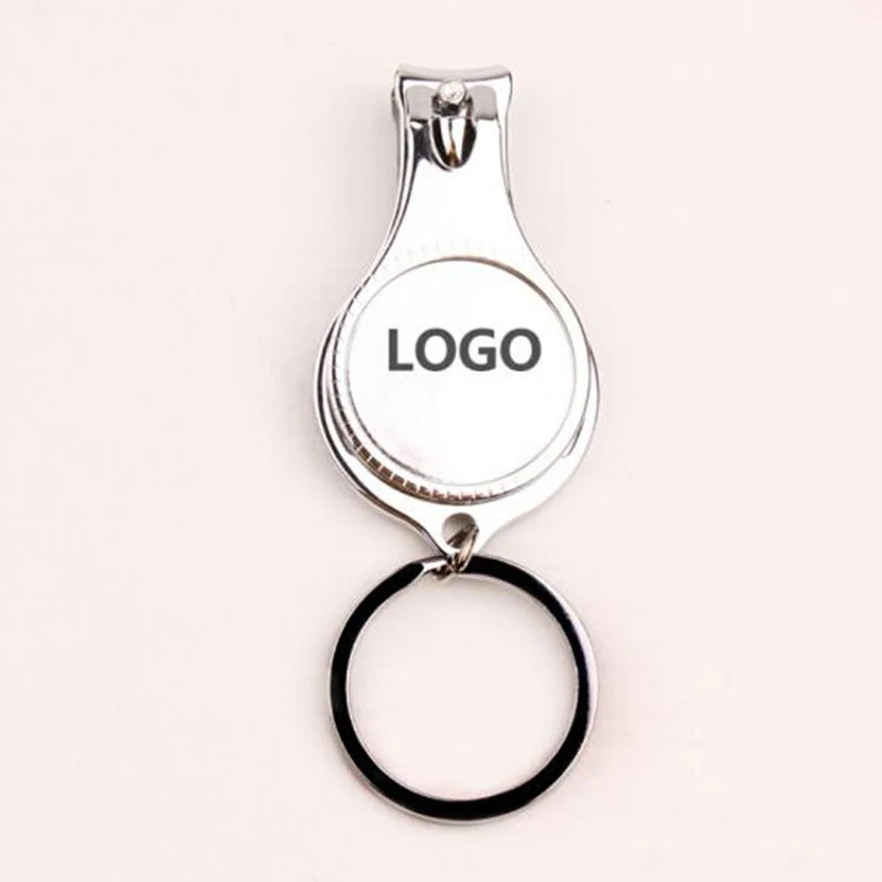 wholesale custom logo wedding gift carbon steel finger nail clipper beer opener nail clipper key chain