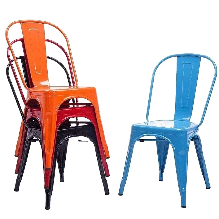 Hot Selling With Back Whole Metal Chair Stackable Dining Chair for Dinning Room