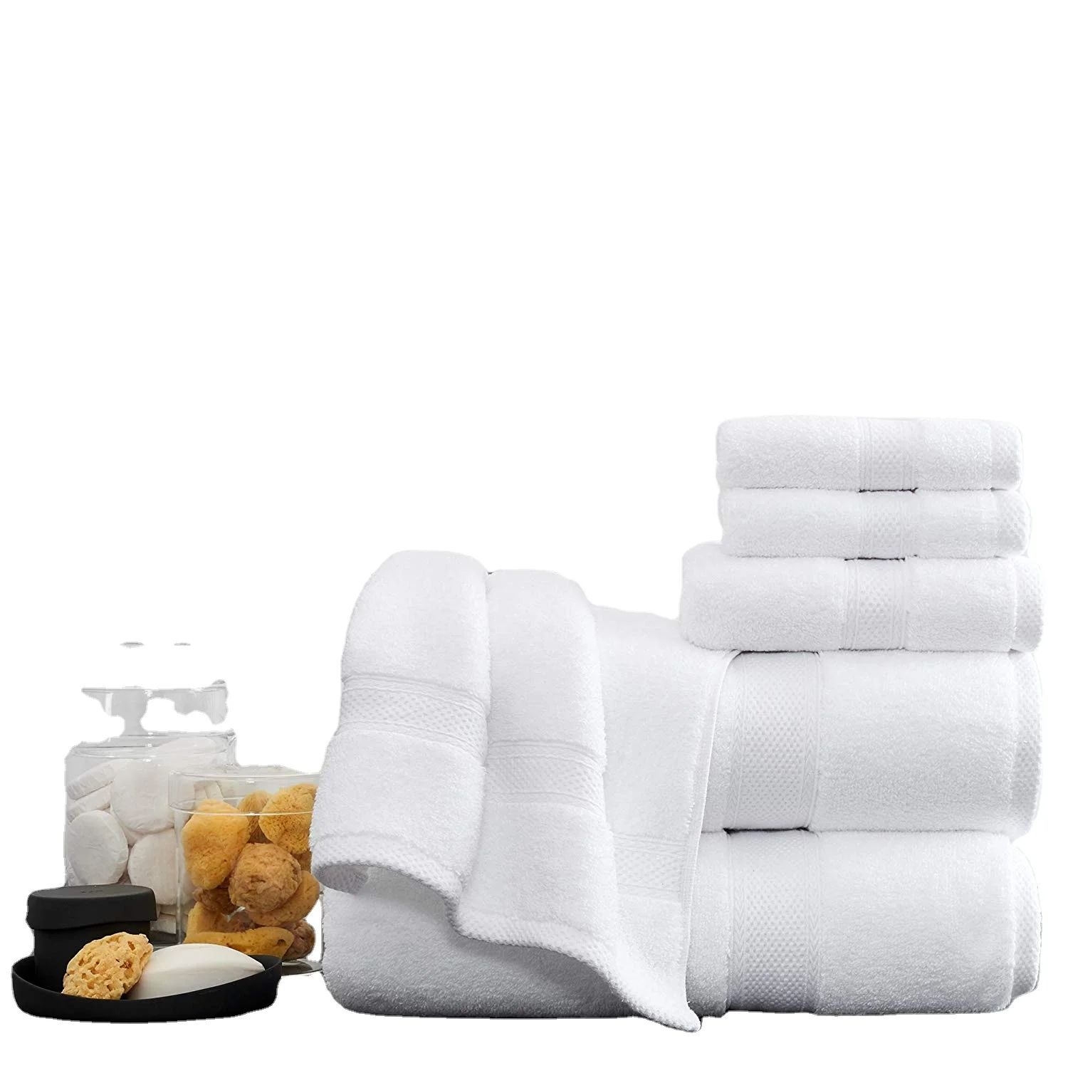 Pure White Custom Embroidery Logo Bathroom Towels 5 Star Hotel Towel Set for cheap wholesale