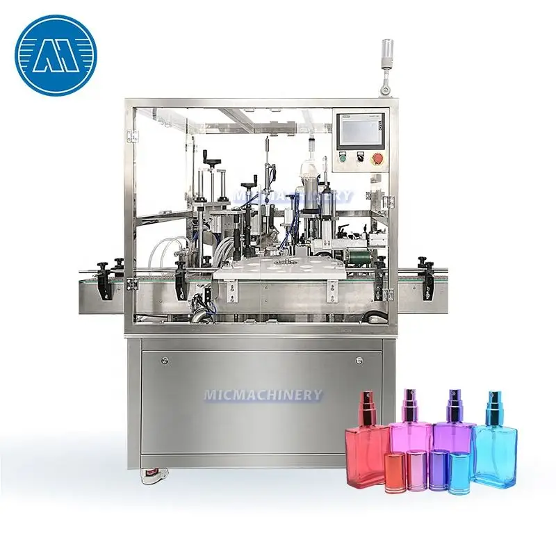 Automatic vacuum quantitative capping vial bottle cologne perfume filling machine
