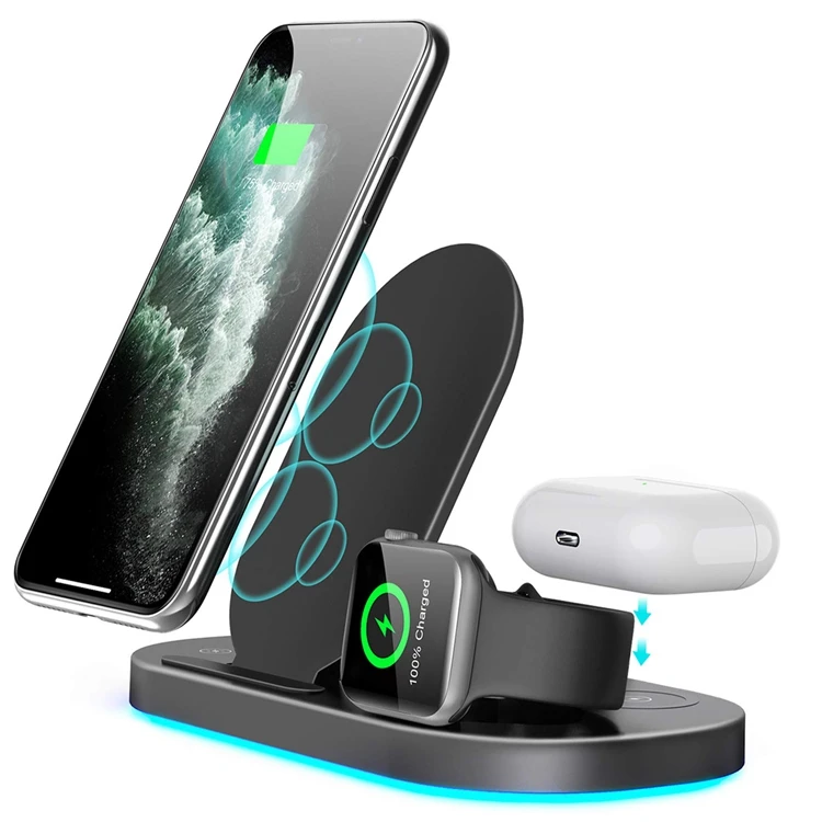 Quick  Folding Charge 3 In 1 Qi Fast Wireless Charger For Iphone 13 12 11 For Samsung For Huawei For Xiaomi