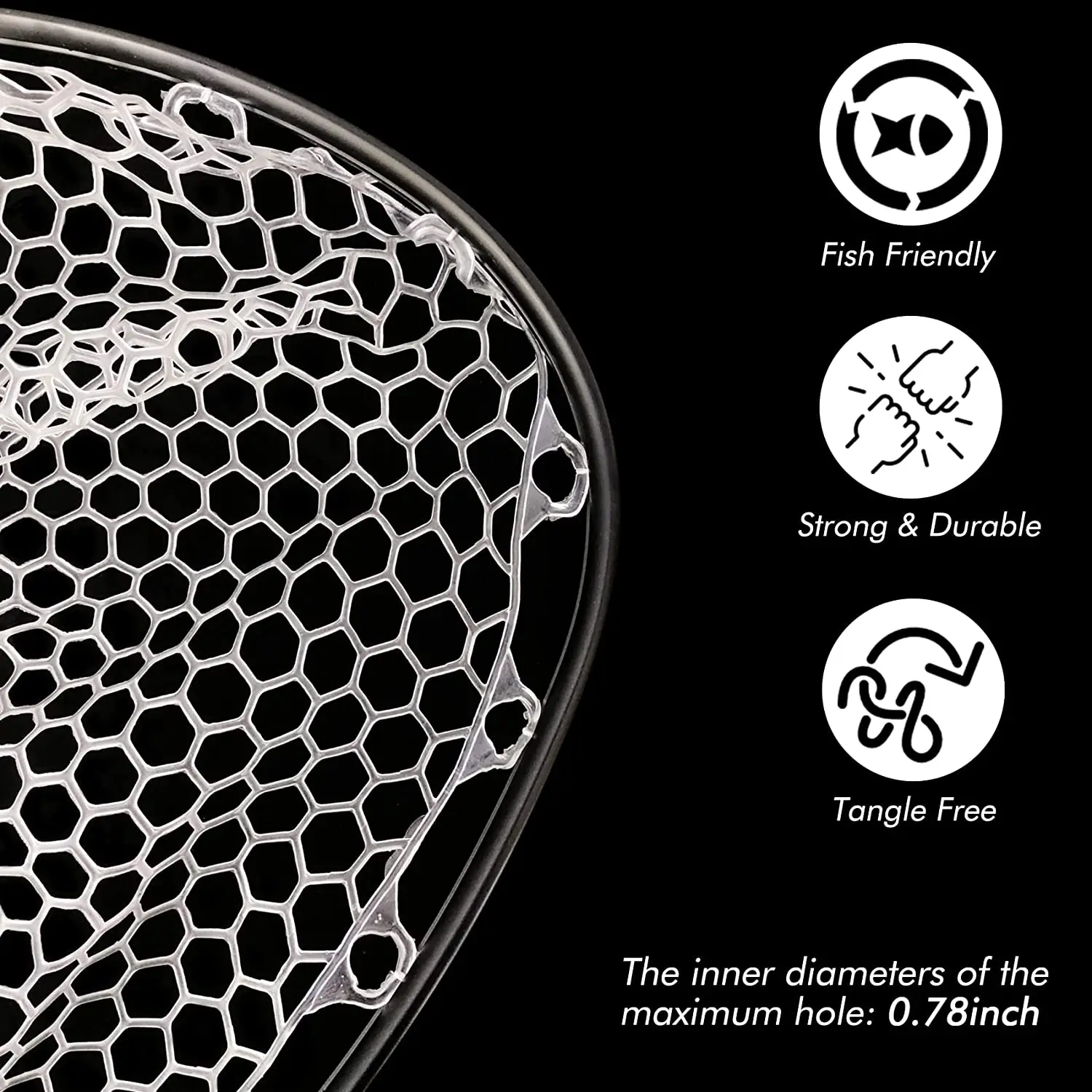 Carbon Fiber Landing Net Fly Floating Fishing Net with Soft Rubber Trout Net fly fishing
