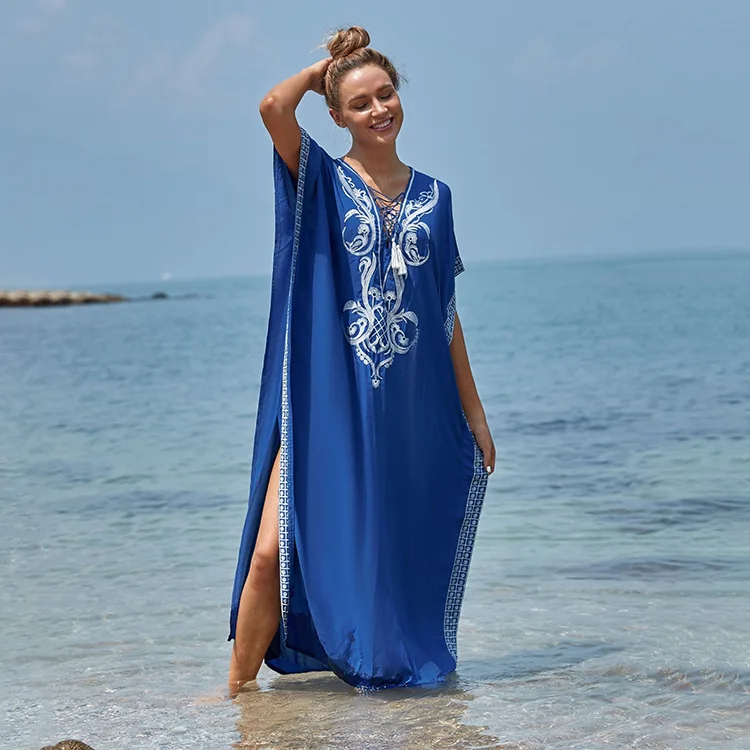 Trend spring lady beach pareo fashion sexy plus size custom print 2022 new summer women bikini cover up