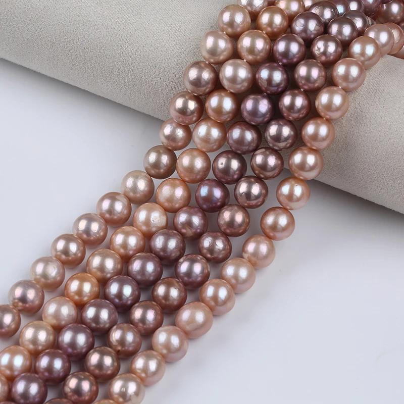 cheap price 11-14mm AAA natural pink purple loose real freshwater edison pearls beads strand