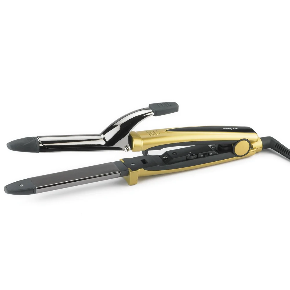 PTC mulity Function Ceramic Coating Plate 2 in 1 Hair Curling Iron Straightener