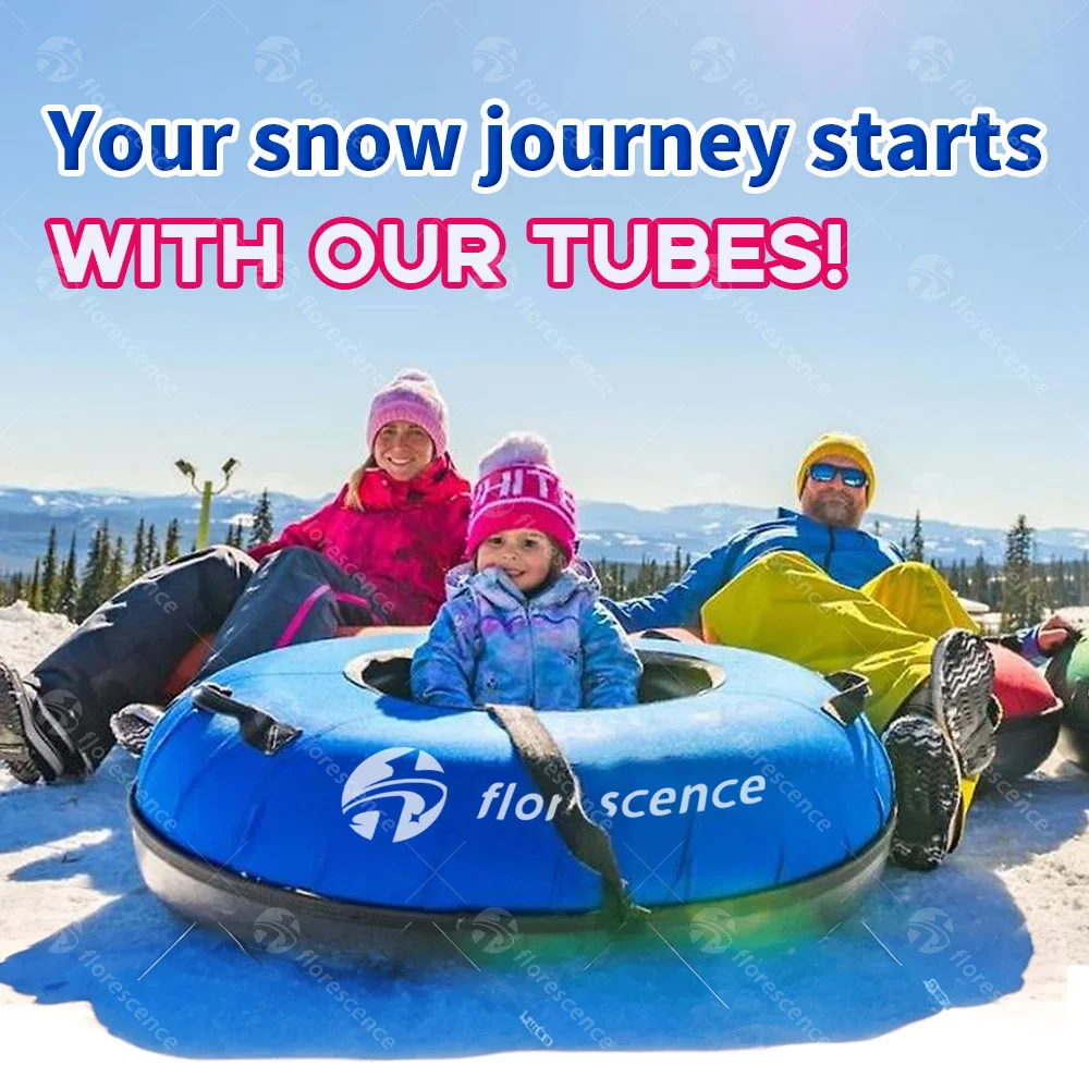 Heavy duty inflatable PVC double 2 person large snow sled tube with premium cover for snow tubing