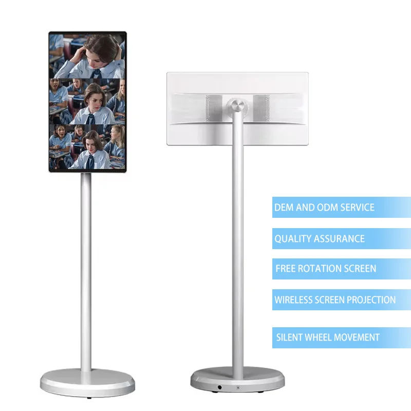 Oem 21.5Inch Android12 Mtk 8183 4+64Gb Usb  Camera Indoor Standing Touch Screen Floor Standing Portable Tv