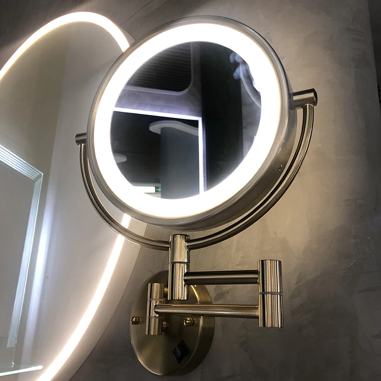 Vanity Makeup Mirror Horizontal and Vertical LED Bathroom Silvered Mirror with Led Lights