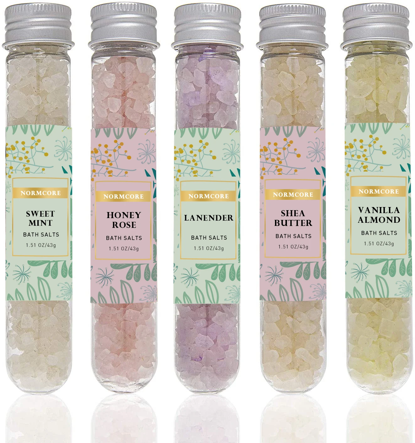 OEM Private Label  Floral Scent Bath Soak Himalayan Badesalz Bath Epsom Sea Salt Spa Body and Foot Bath Salts
