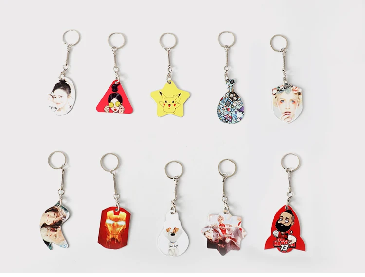 wholesale aluminum material metal sublimation blank keychain custom logo