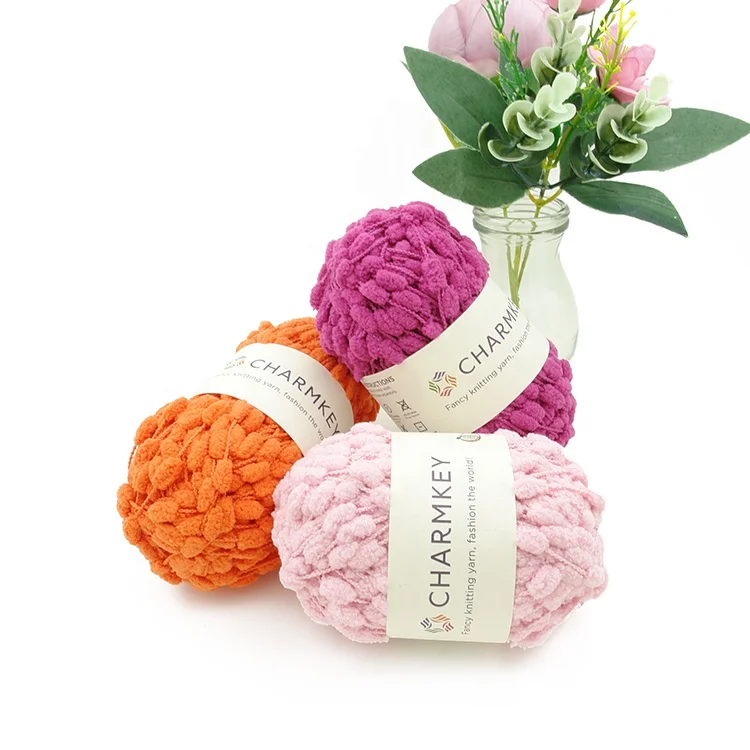 popular soft polyester pompom yarn /textured yarn /ply yarn for scarf sweater cushion yarn of chinese factory wholesale yarn