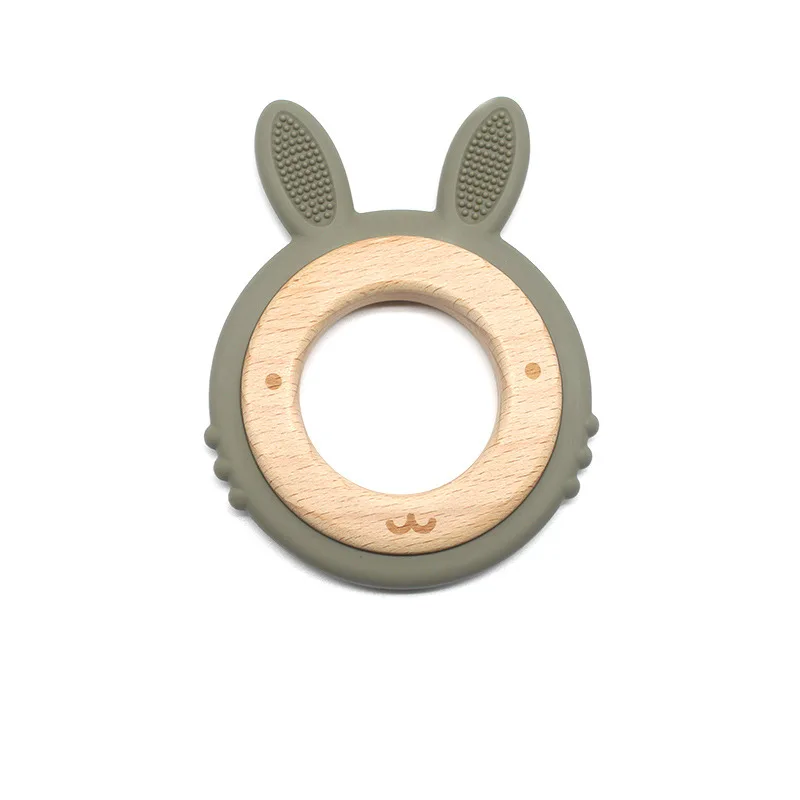 Delicate Wood Teething Ring Portable Infant Teething Aid Unique Wood Chew Toy