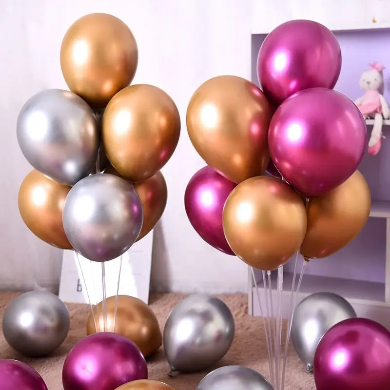 Factory Wholesale Metallic Balloons 12inch Latex Chrome Acclarent Balloon Party Decoration for Hot Sale