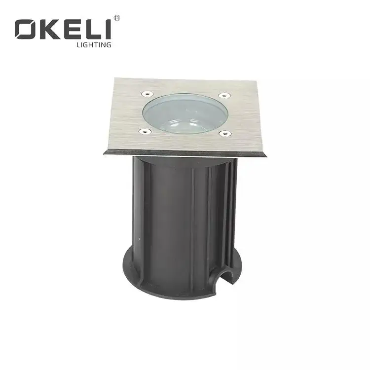 Round Square Underground Lamp Aluminum Housing Waterproof Recessed Floor Inground Lamp With GU10 Lampholder
