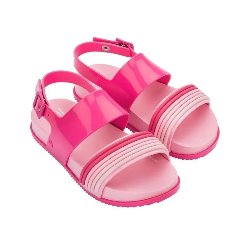 mini melissa shoes kids Parallel Bar Solid Color Rainbow Belt Big Girls Sandal, Middle School Non Slip Jelly Shoes,