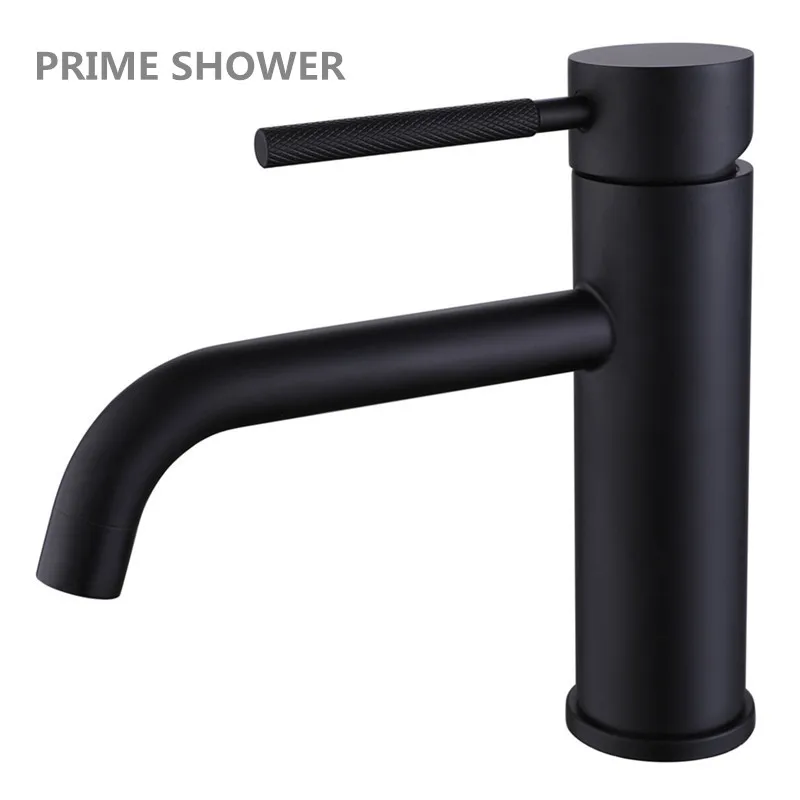 Single handle taps one hole waterfall mixer 304 stainless steel sink tap bathroom face wash black brushed gold basin faucet