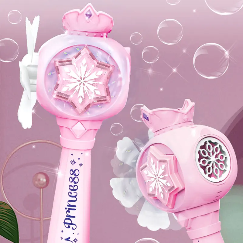 Amazon Hot Selling Princess WindMill Bubble Wand Magic bubble toys for kids 8 Holes Bubble Machine