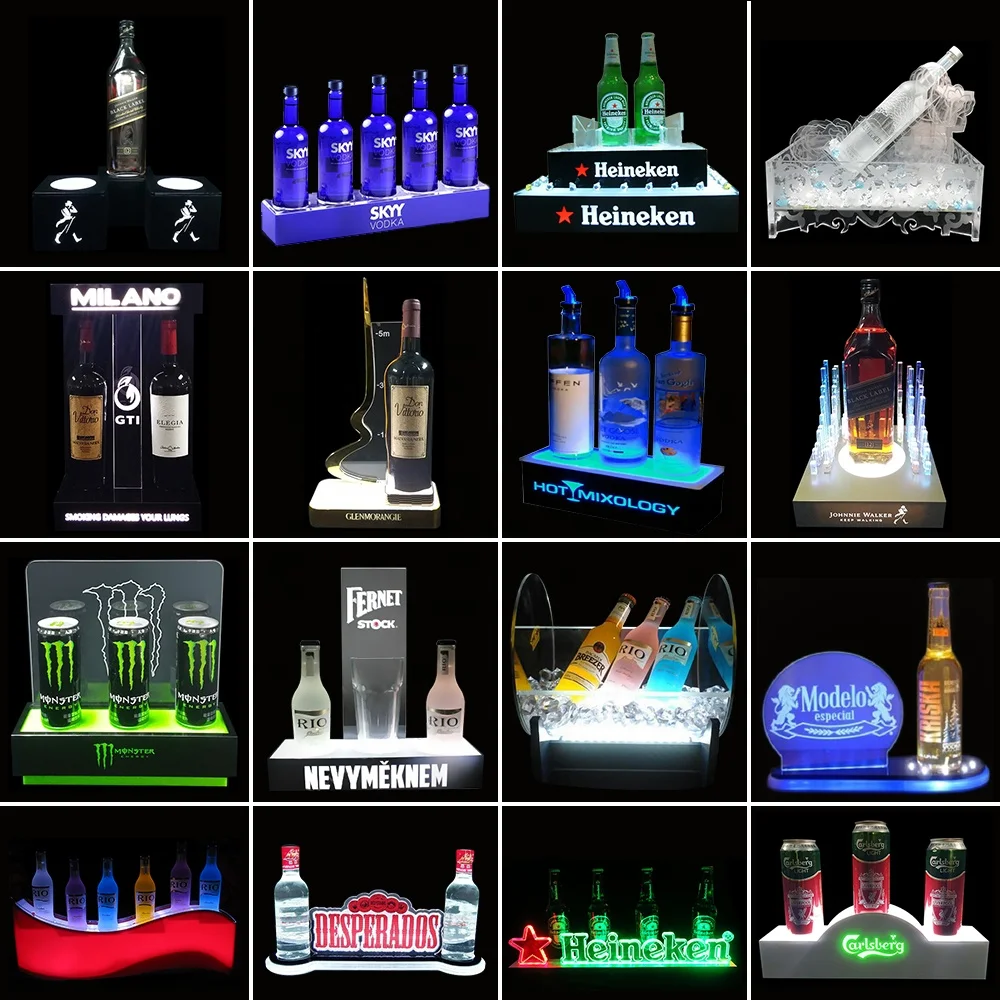 Party Supplier Acrylic Led Champagne Bottle Display Glorifier Presenter For Night Club