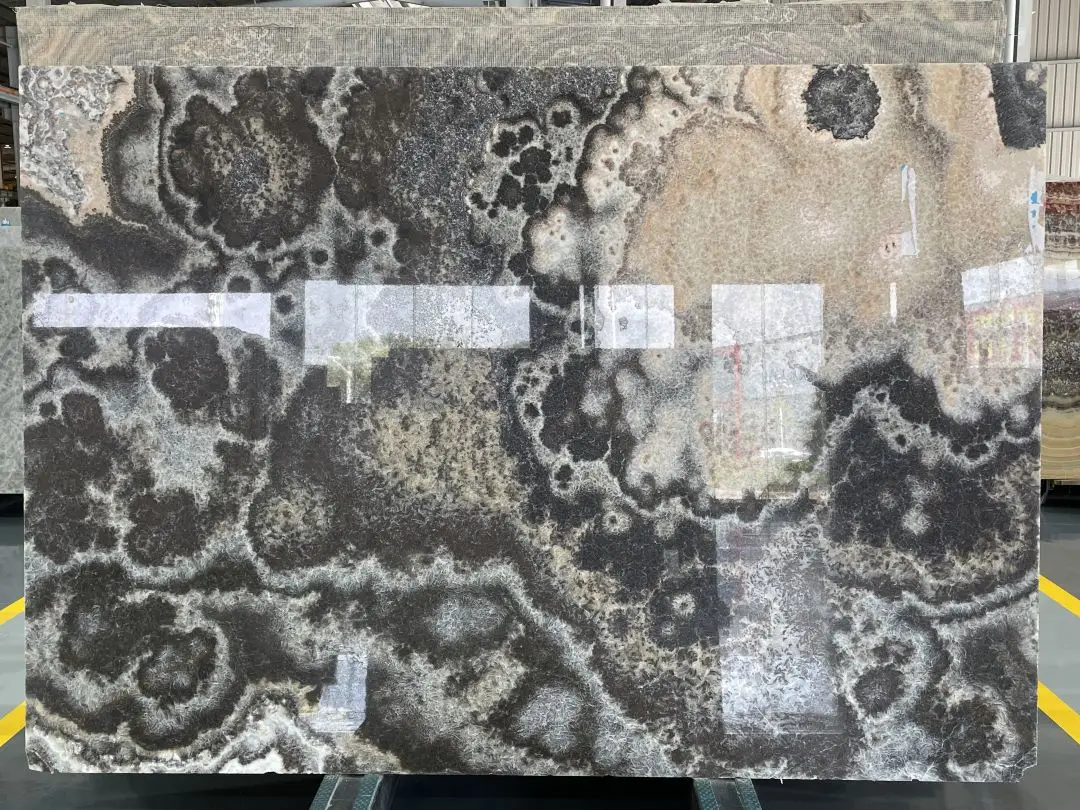High Grade Natural Stone Black Dragon Jade Onyx Marble Slab For Walls and Floors