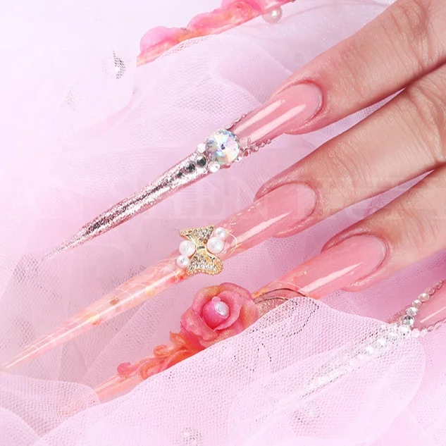 Nail Painting Hot Selling Super Pretty one set with pen uv lamp decoration pearl long lasting poly gel kit uv curing gel