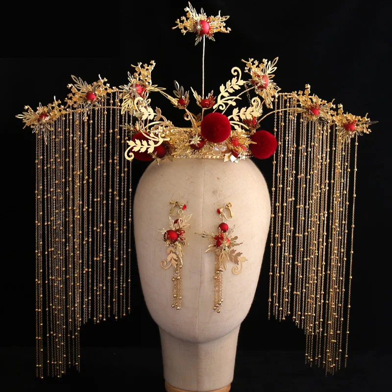 
classical retro hair accessories bride wedding use headwear headband flower tassel 