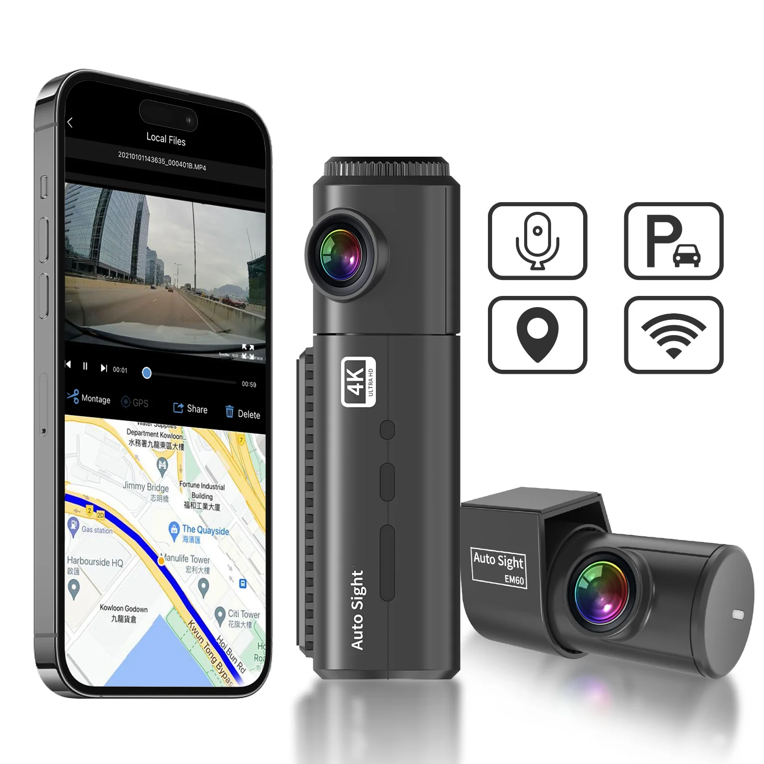 Auto Sight Ultra Vision 4K Dash Cam 4K Dash Camera Video Recorder 4K Car Camera Car SONY STARVIS 2 Dash Cam