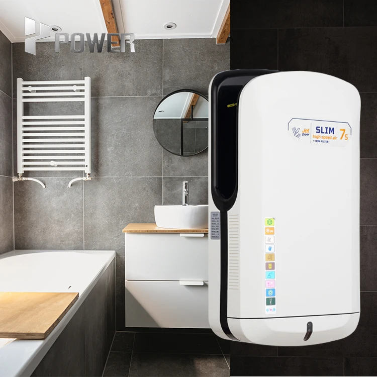Abs+Uv Material Toilet Brushless Wall-Mounted Infrared Jet Hand Dryer